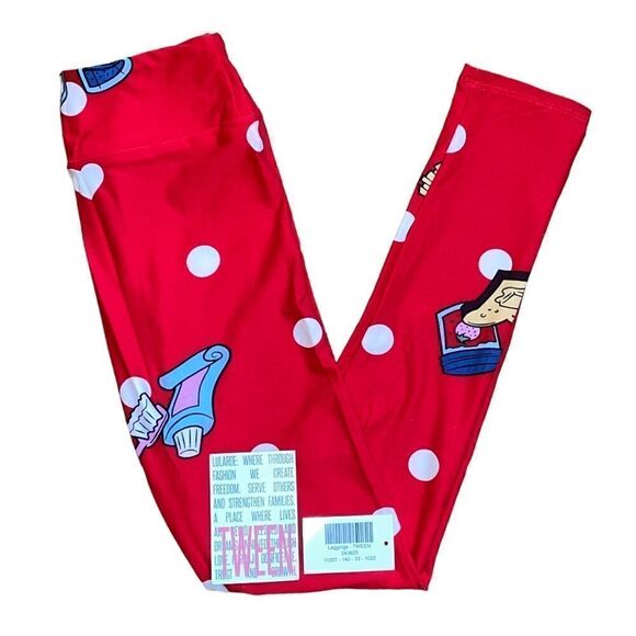 LuLaRoe Tween Leggings • Juniors 8-16, Adults 00-0 • Valentine’s Puns • Red •NWT - Picture 9 of 15